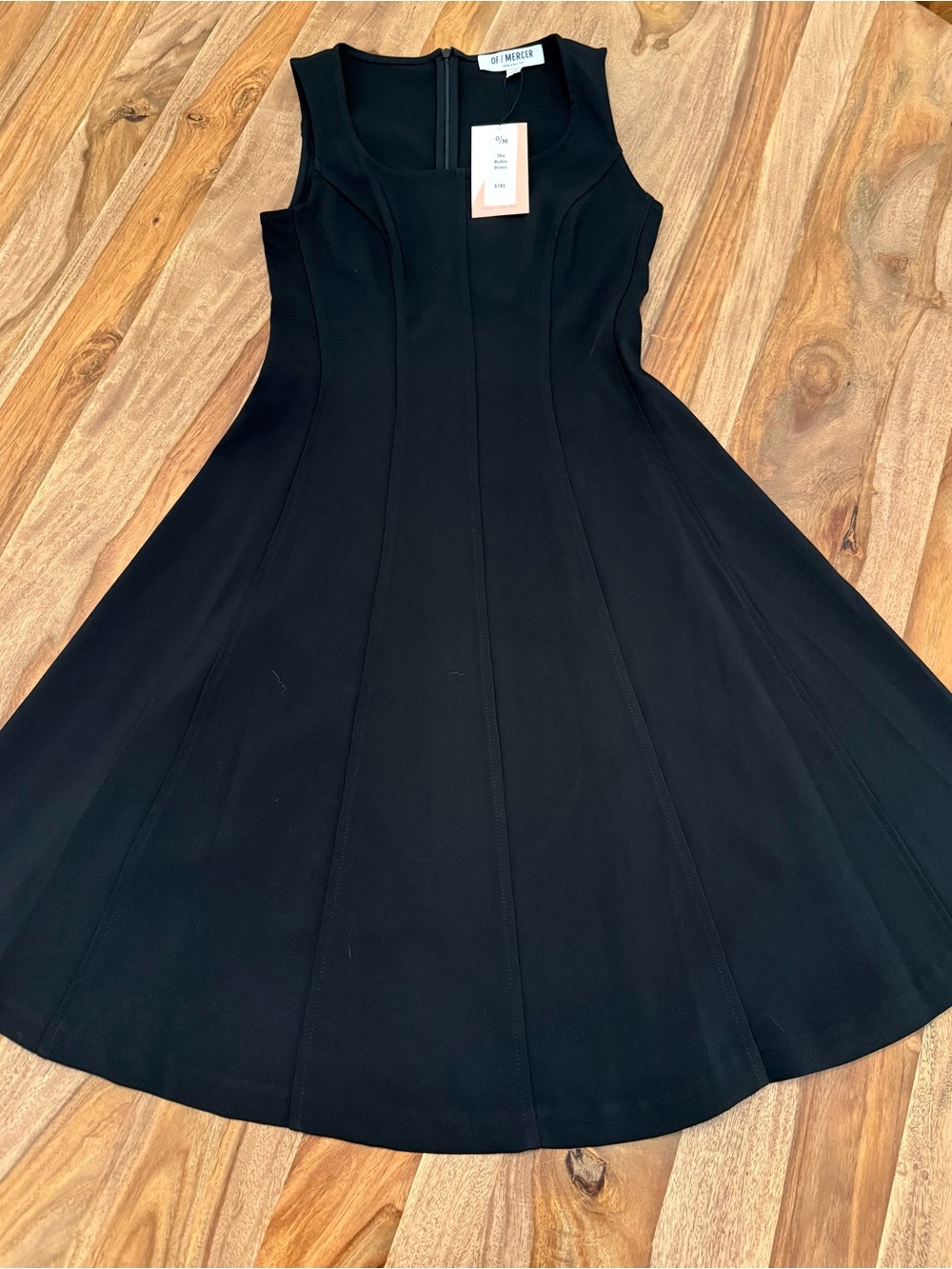 Of Mercer Black Fit-and-Flare Sleeveless Work Dress